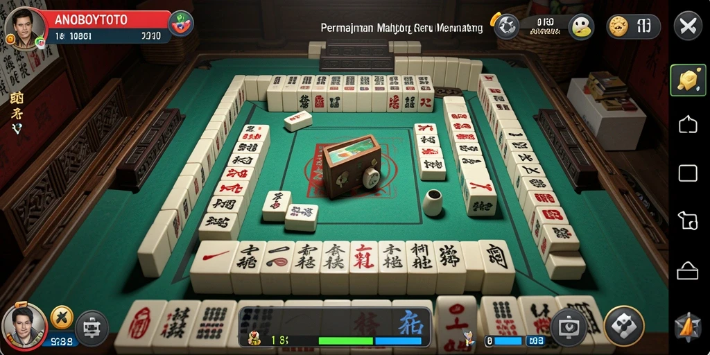 Screenshot ANOBOYTOTO menampilkan gameplay Mahjong yang seru dan mendebarkan.