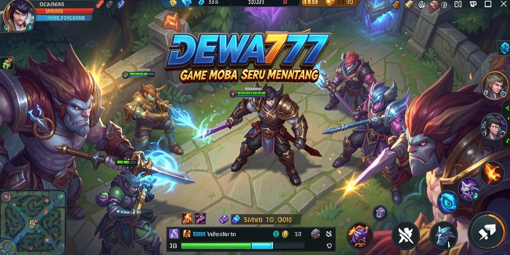 Screenshot dari gameplay seru DEWA777 yang menampilkan aksi epik di arena MOBA.