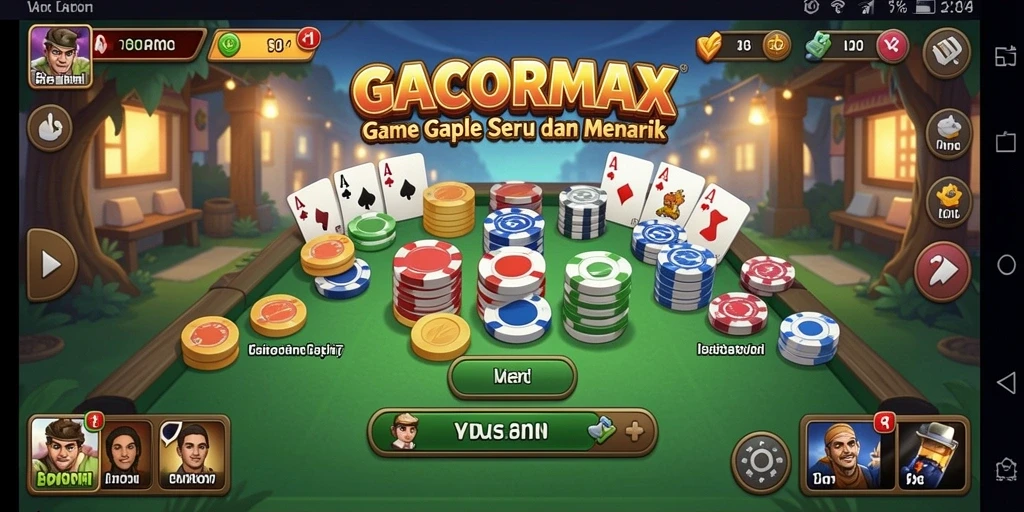 Screenshot gameplay GACORMAX dengan suasana permainan Gaple yang seru.
