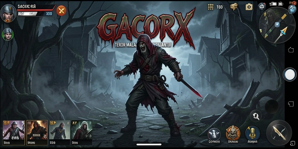 GACORX menampilkan gameplay horor yang mendebarkan dan mencekam.