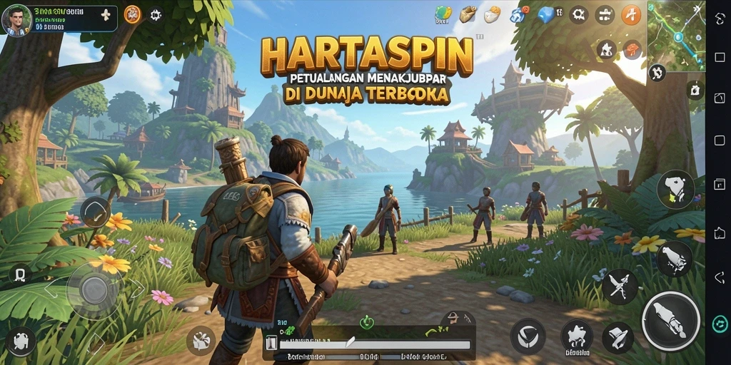 Gameplay HARTASPIN yang menakjubkan dalam dunia terbuka.
