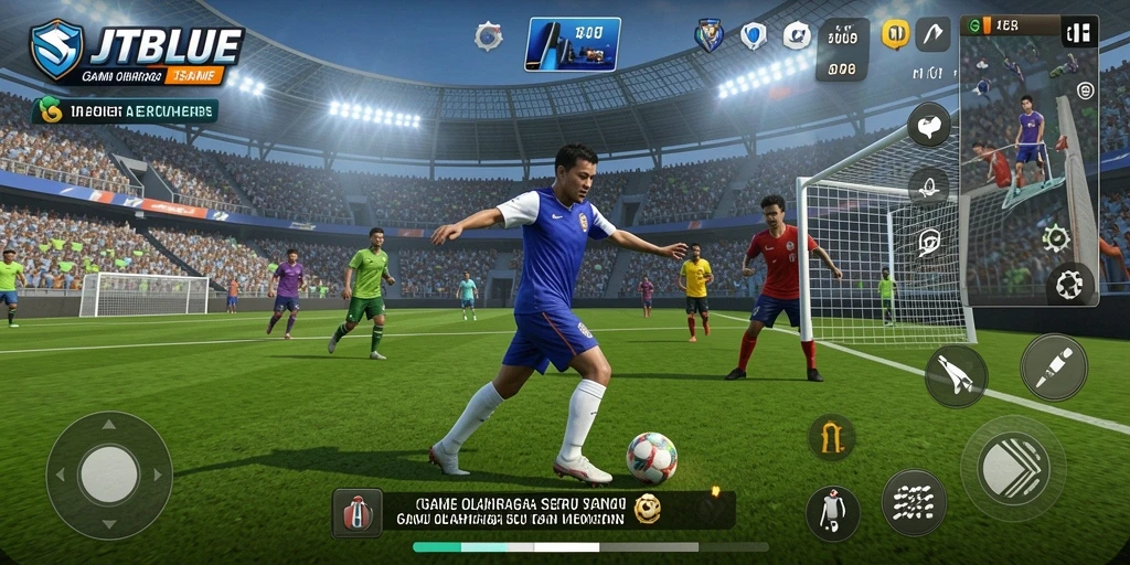 Tampilan gameplay JTBLUE yang penuh aksi dan seru dalam olahraga.
