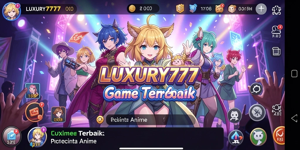 Tampilan gameplay LUXURY777 dengan karakter anime yang dinamis.