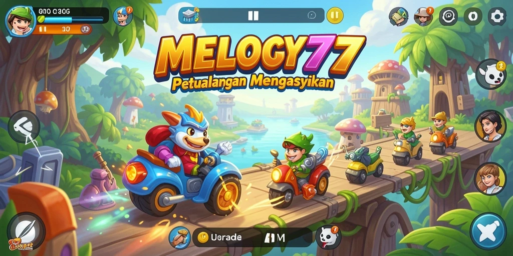 Tangkapan layar gameplay MELODY77 yang menarik dan penuh warna.