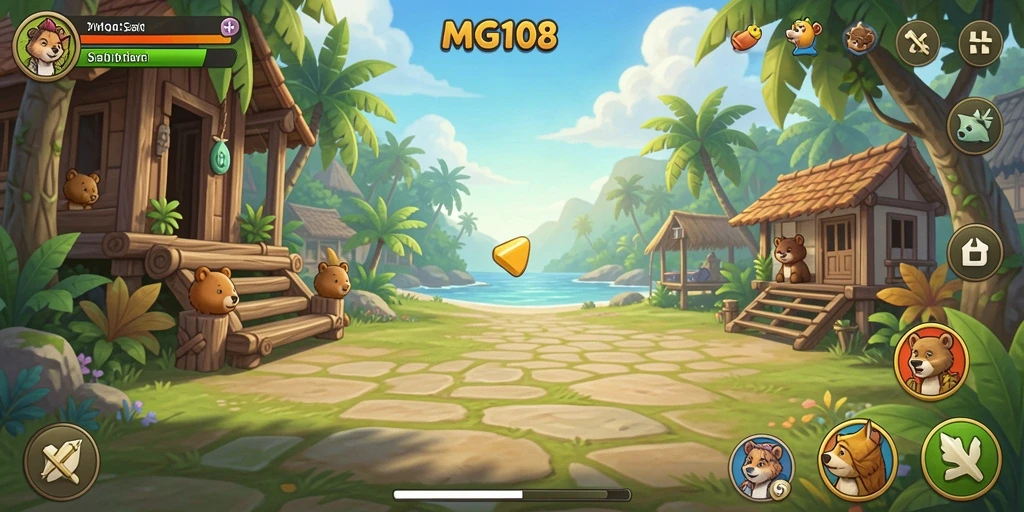 Tampilan gameplay yang ceria dan mengasyikkan dari MG108.