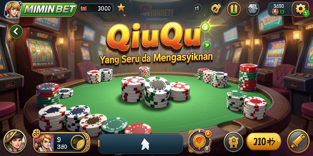 Screenshot gameplay MIMINBET yang menunjukkan suasana permainan QiuQiu.