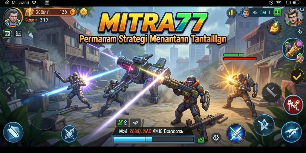 Screenshot gameplay menarik dari MITRA77 dengan pertempuran strategi.