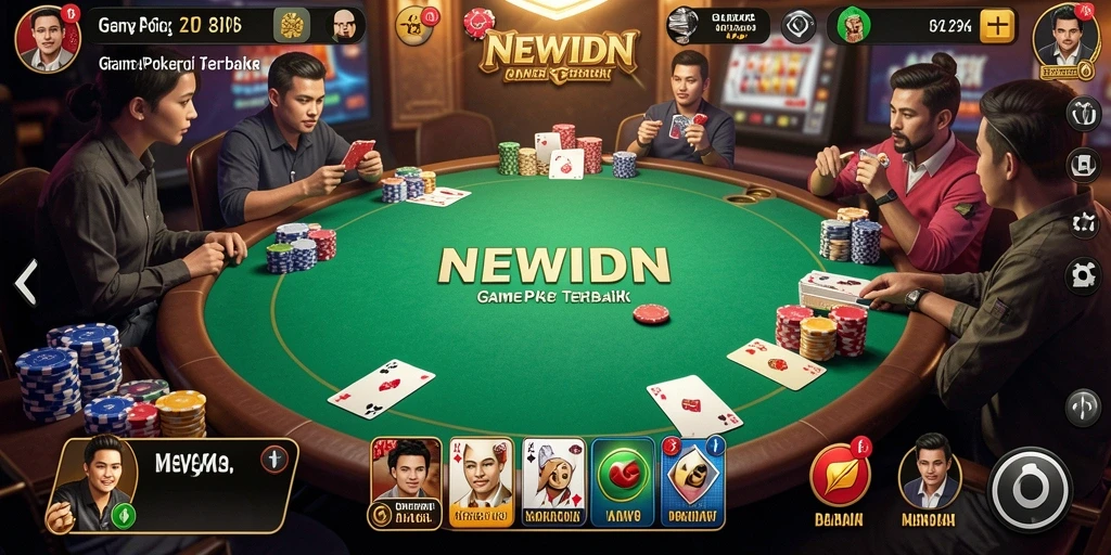 Tampilan gameplay seru dari NEWIDN yang menyajikan Poker secara menarik.
