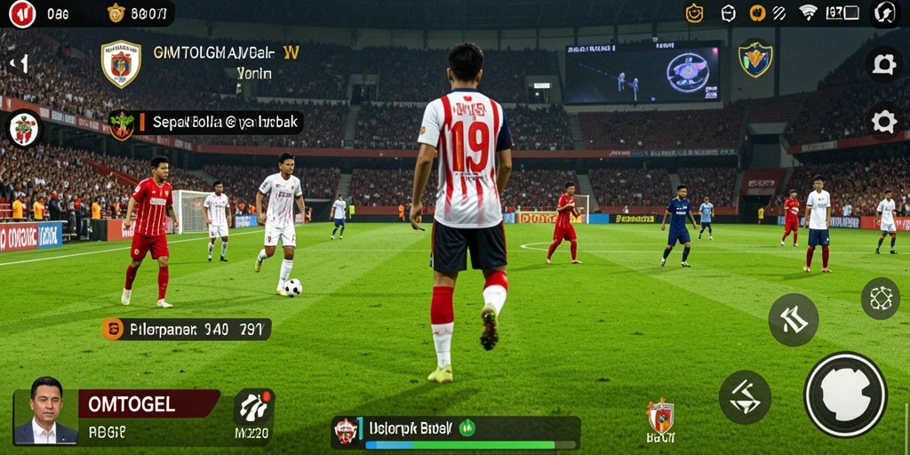 Screenshot utama menampilkan aksi seru permainan sepak bola di OMTOGEL.