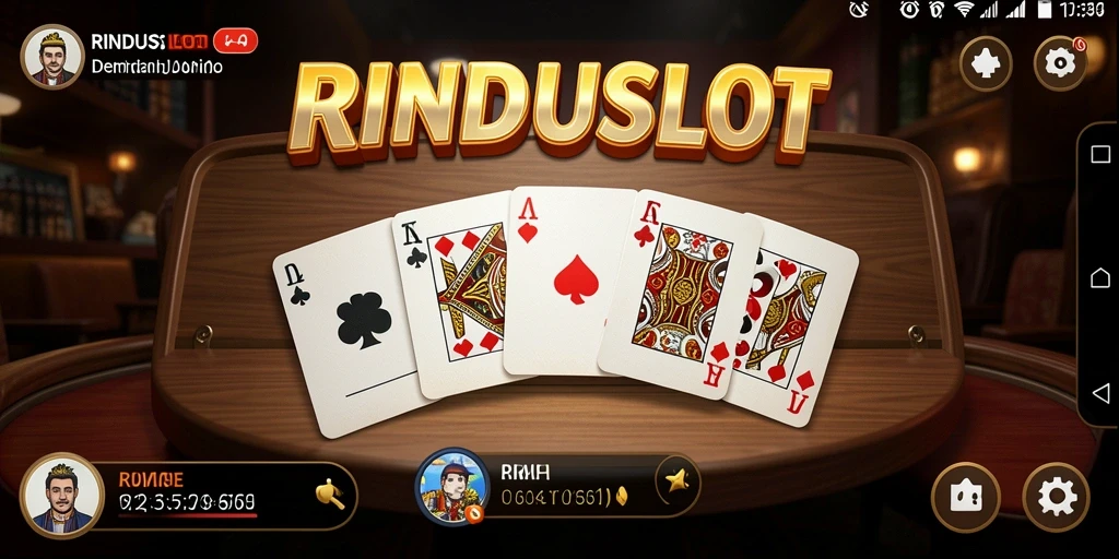 Screenshot gameplay menarik dari RINDUSLOT, menampilkan aksi permainan Domino.