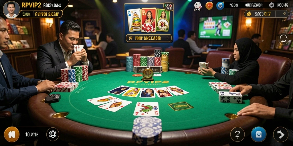 Tampilan menarik RPVIP2 saat bermain poker online.