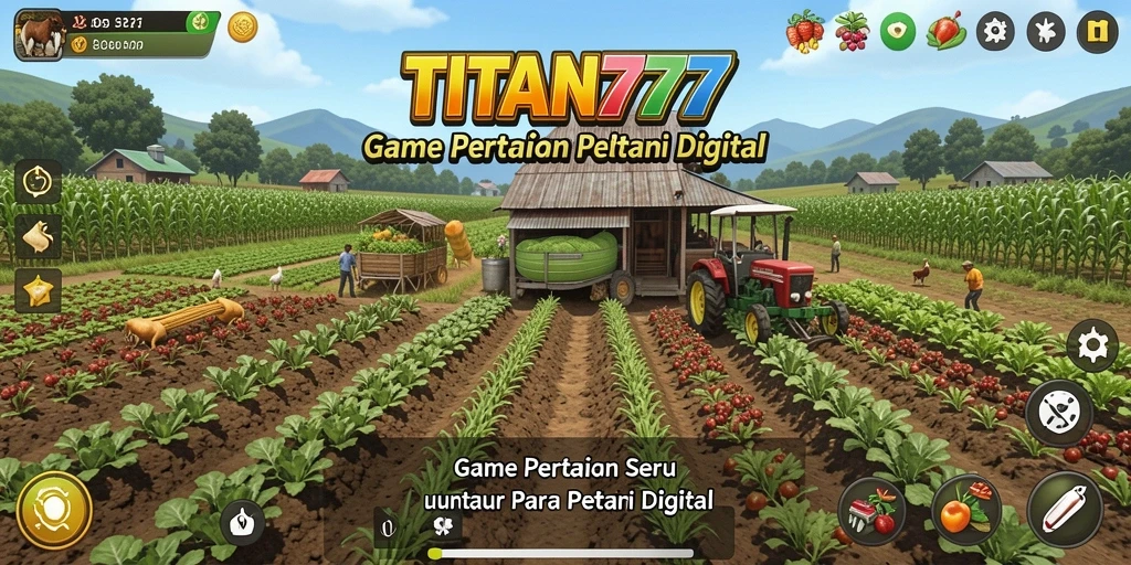 Tampilan gameplay menarik di TITAN777 dengan aktivitas pertanian.